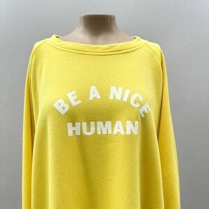 Yellow 'Be A Nice Human' Sweatshirt